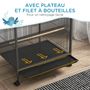 Voir la diapositive 6 : PAWHUT Cage à oiseaux sur roulettes - volière mobile - nombreux accessoires - dim. 48x46x74cm - acier époxy gris noir