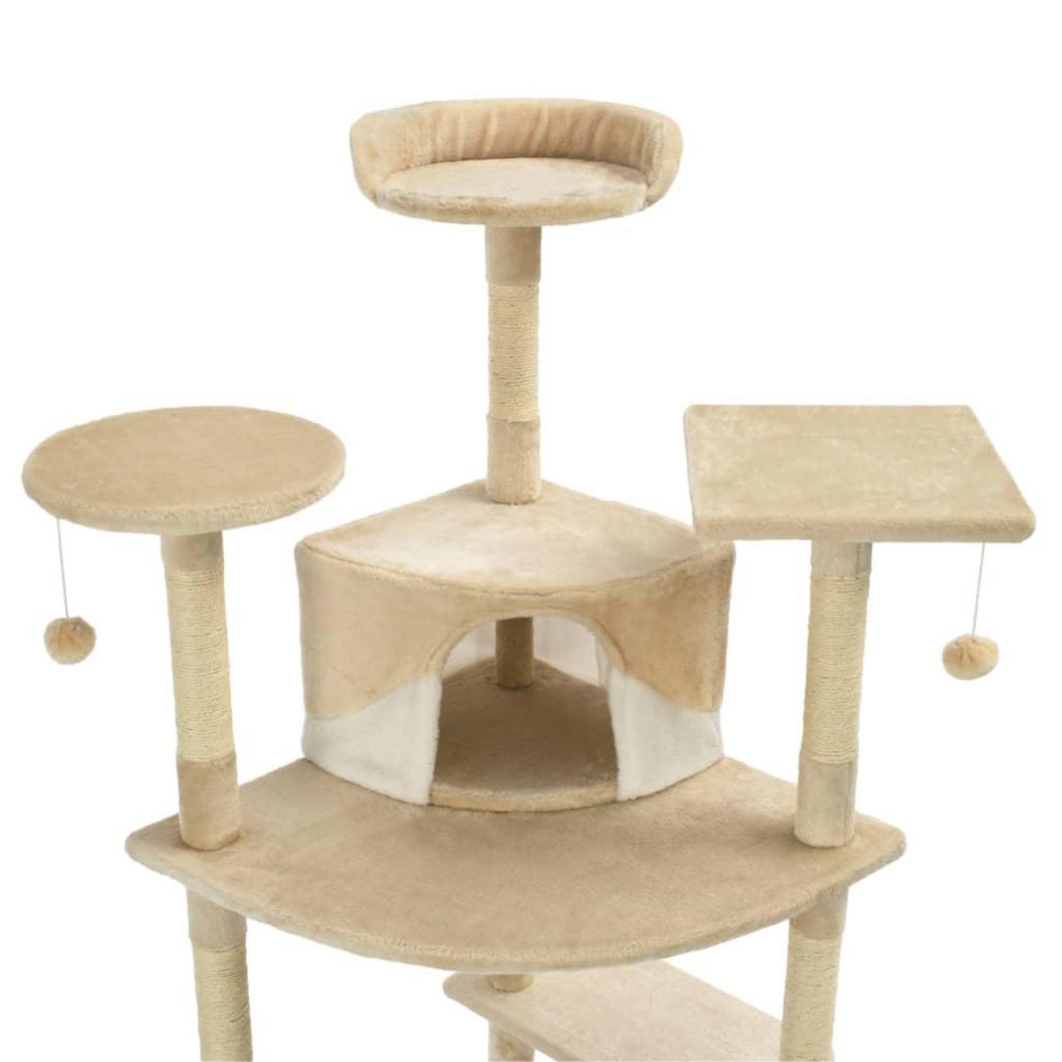 VIDAXL Arbre a chat avec griffoirs en sisal 203 cm Beige et Blanc