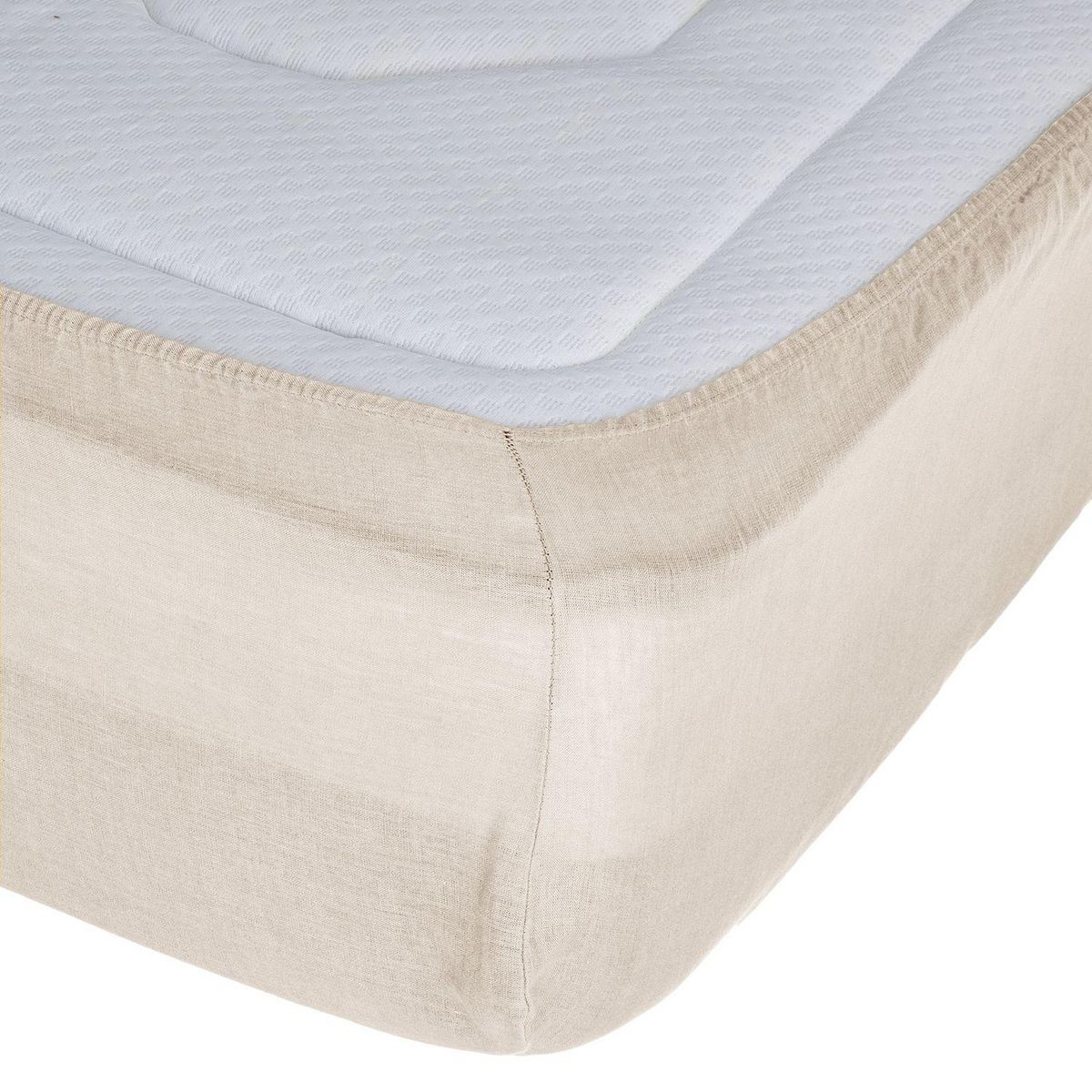 ATMOSPHERA Drap Housse bonnet 30 cm 100% Lin Tropiques