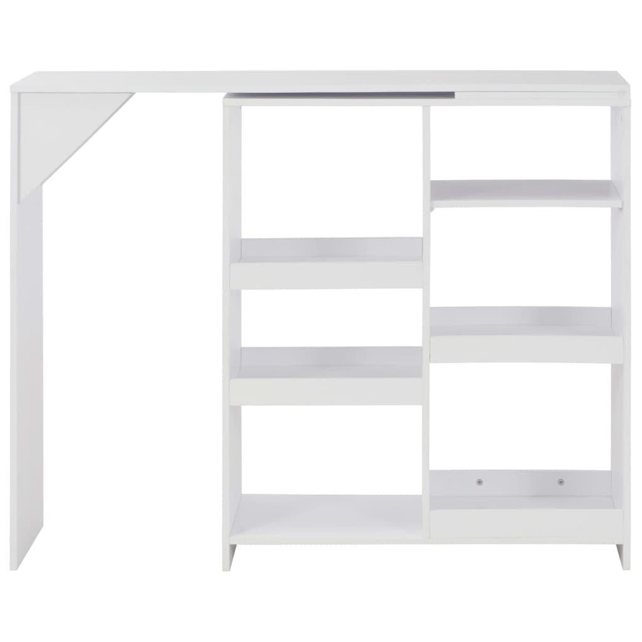 Voir la diapositive 2 : VIDAXL Table de bar avec tablette amovible Blanc 138x39x110 cm