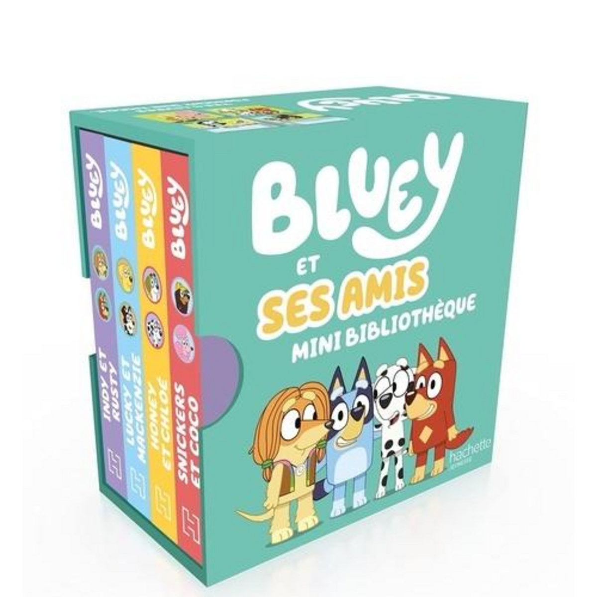 MA MINI BIBLIOTHEQUE BLUEY ET SES AMIS. COFFRET EN 4 VOLUMES : INDY ET RUSTY ; LUCKY ET MACKENZIE ; HONEY ET CHLOE ; SNICKERS ET COCO, Hachette Jeunesse