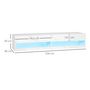Voir la diapositive 3 : HOMCOM Meuble TV mural LED - banc TV flottant - 2 portes battantes - dim. 150L x 40l x 30H cm - blanc laqué