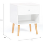 Voir la diapositive 5 : ID MARKET Lot de 2 tables de chevet EMMIE scandinaves 1 tiroir avec niche blanc