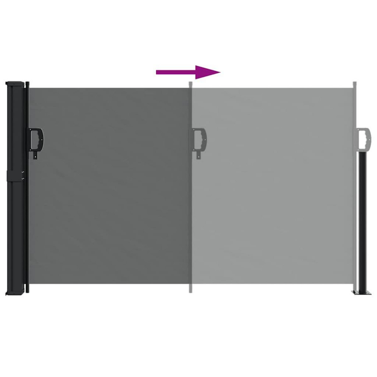 VIDAXL Auvent lateral retractable anthracite 120x500 cm