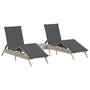 Voir la diapositive 2 : VIDAXL Chaises longues lot de 2 avec table gris clair resine tressee