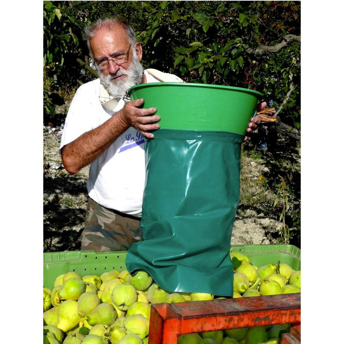 LE KANGOUROU Panier de récolte avec manche de vidage