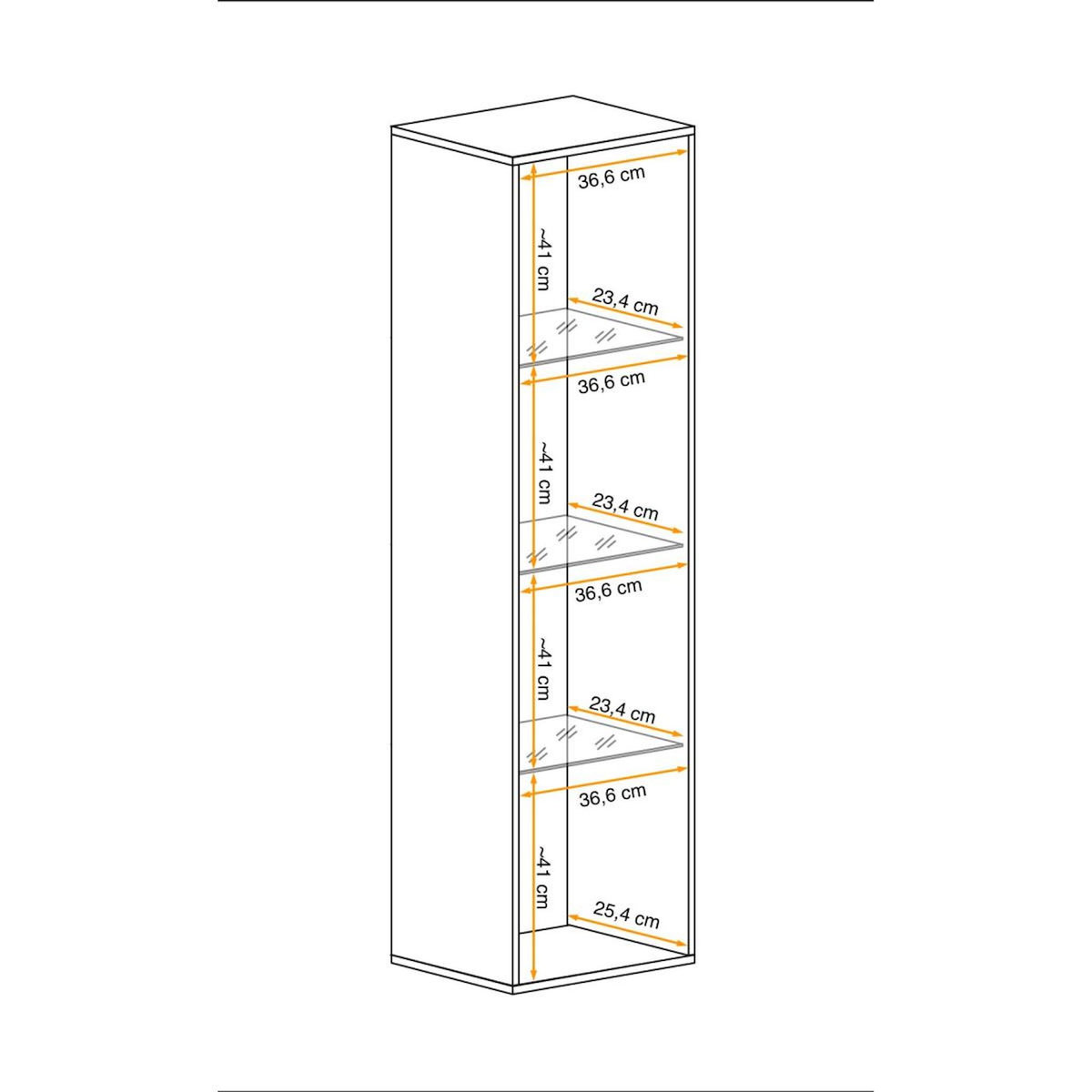 Paris Prix Vitrine LED Murale Design  Fly C4  170cm Blanc