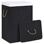 Voir la diapositive 3 : VIDAXL Panier a linge avec 2 sections bambou noir 72 L