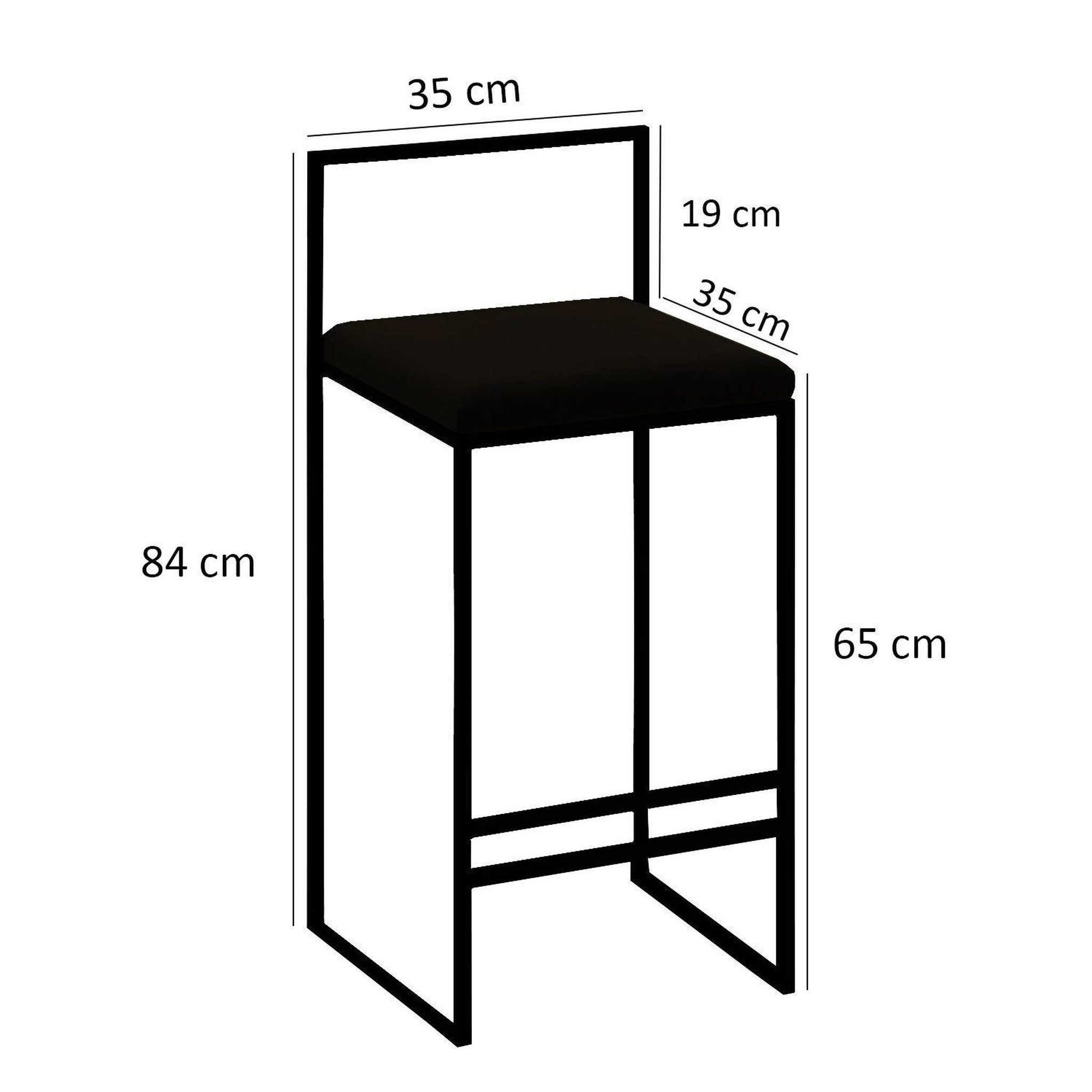 Voir la diapositive 5 : Habitat et Jardin Tabouret de bar en métal  nordic  35 x 35 x 84 cm - crème