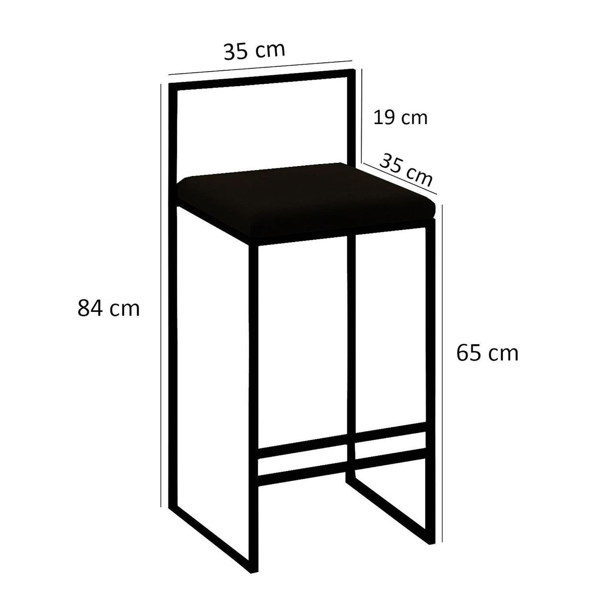 Habitat et Jardin Tabouret de bar en métal  Nordic  35 x 35 x 84 cm - Crème