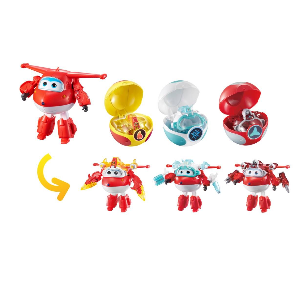 Auldey Super Wings Transforming + 3 Super balles