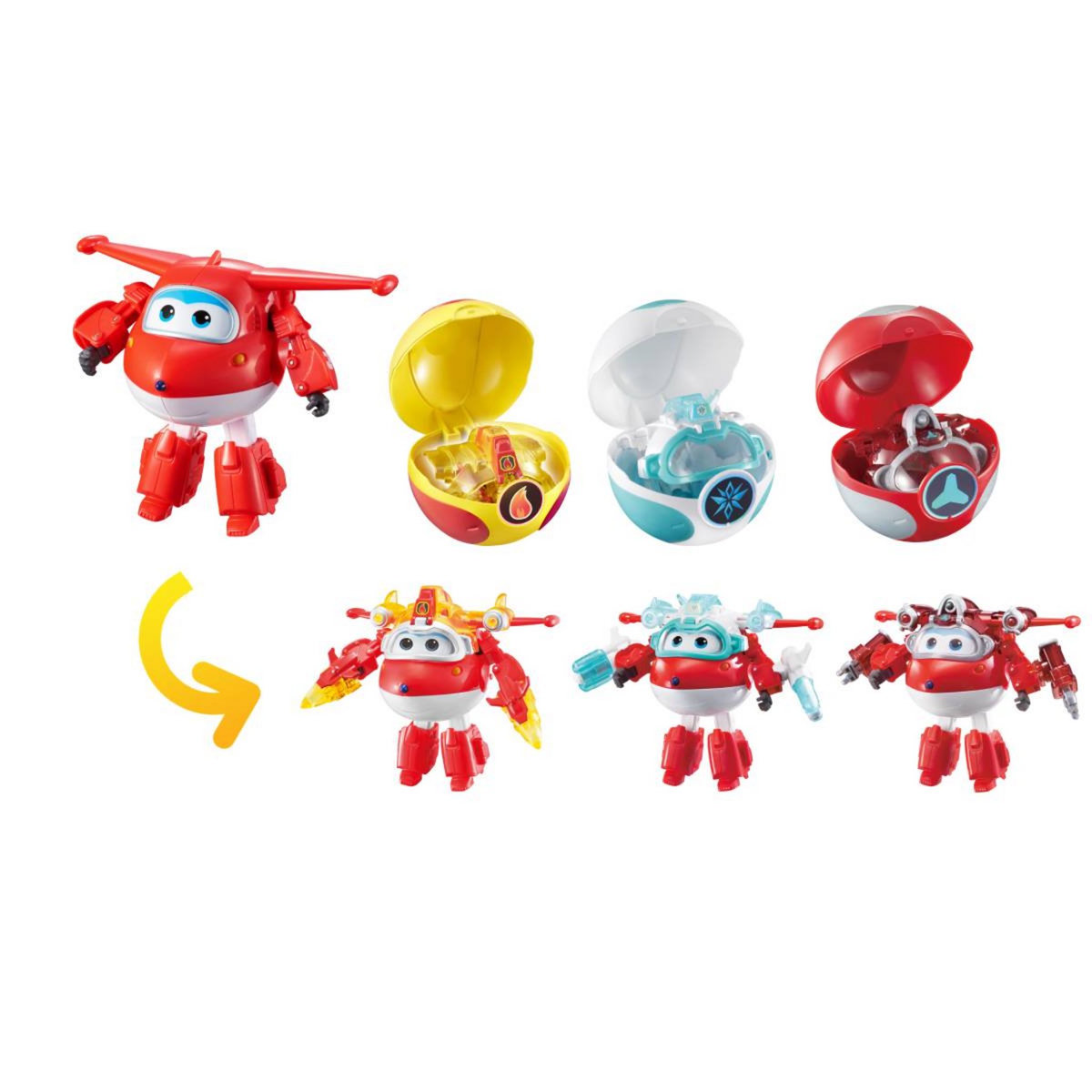 Auldey Super Wings Transforming + 3 Super balles