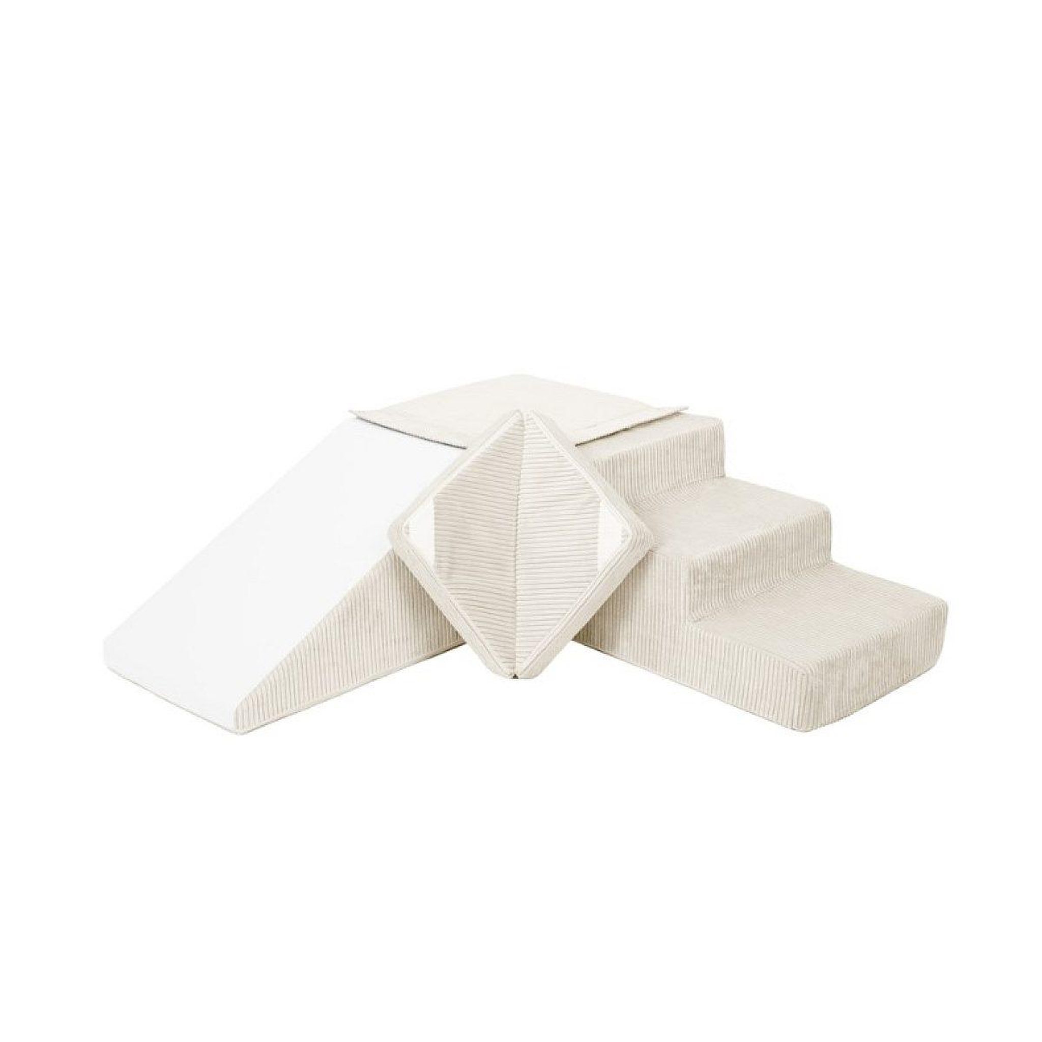 Voir la diapositive 3 : VELINDA Set de 4 blocs crème velours côtelé