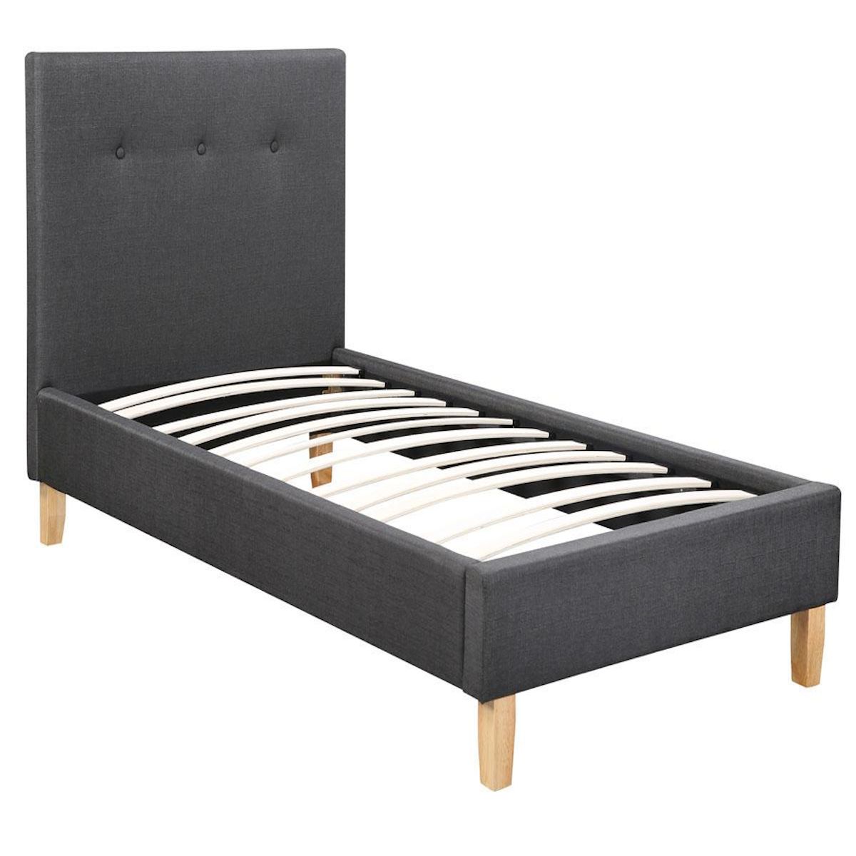 Habitat et Jardin Lit  Elise  - 90 x 190 cm - Gris foncé