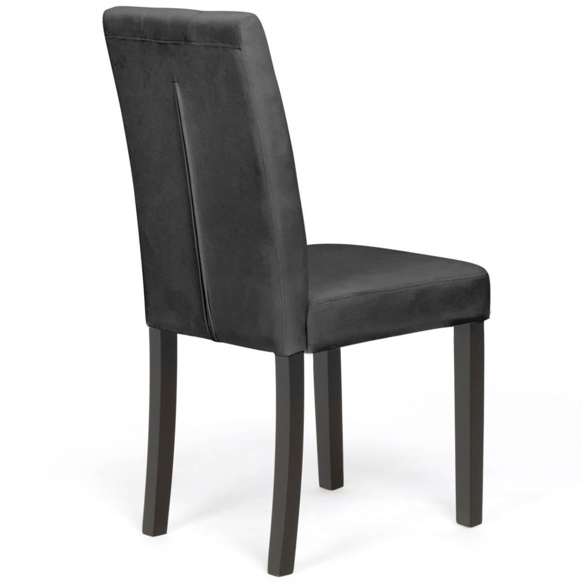 ID MARKET Lot de 4 chaises POLGA capitonnées en velours gris pieds noirs