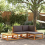 Voir la diapositive 1 : VIDAXL Salon de jardin avec coussins 4 pcs bois d'acacia massif