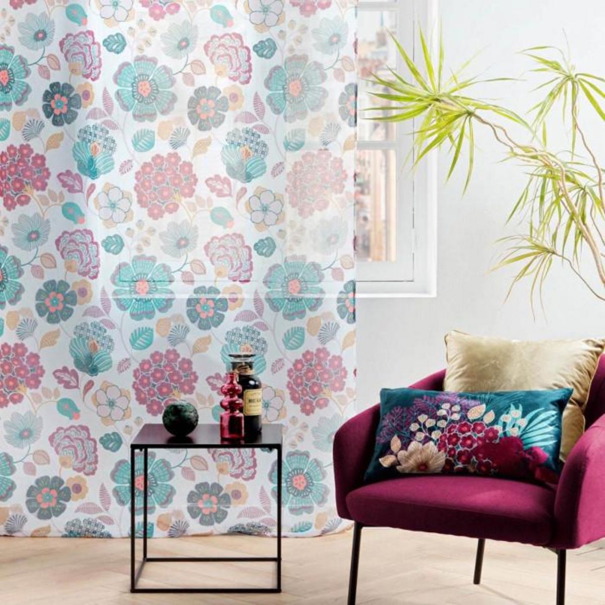 Paris Prix Rideau Voilage à Œillets Imprimé  Winteria  140x240cm Blanc