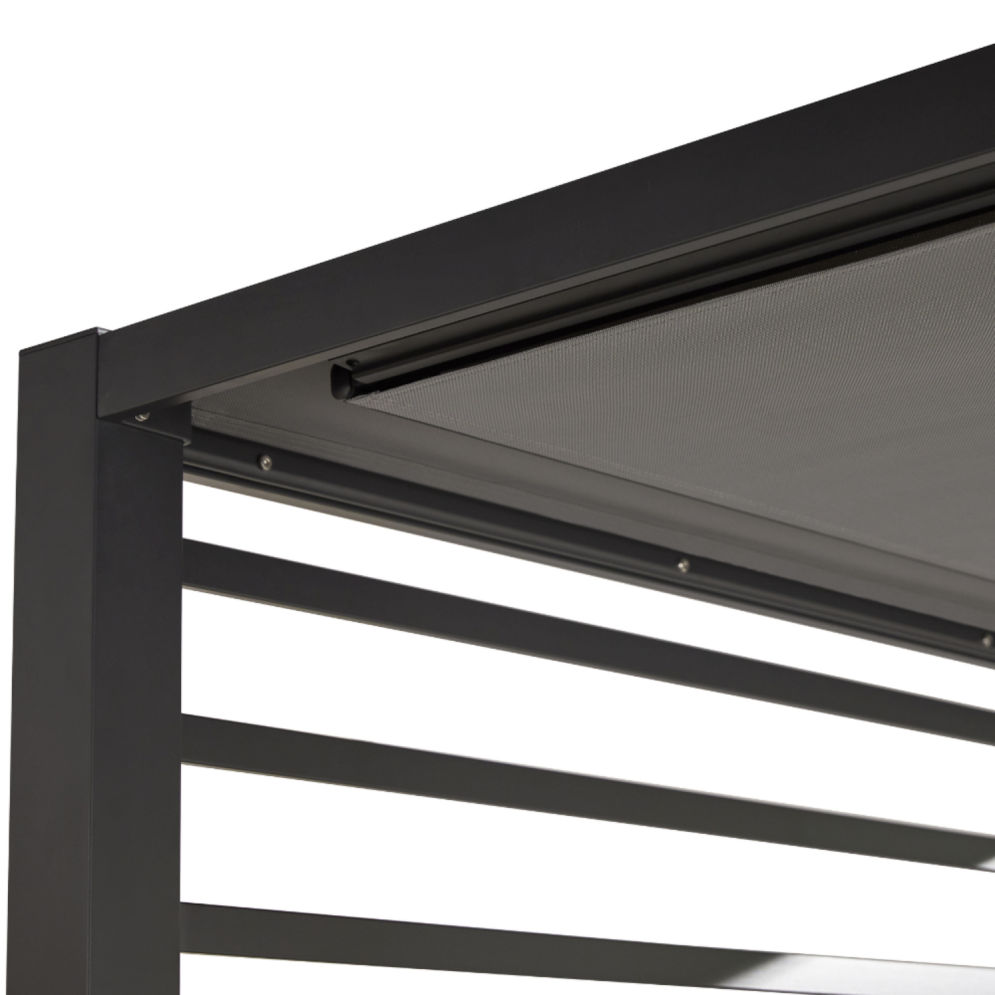 Voir la diapositive 5 : CONCEPT USINE Lit de jardin 2 places structure aluminium gris foncé matala