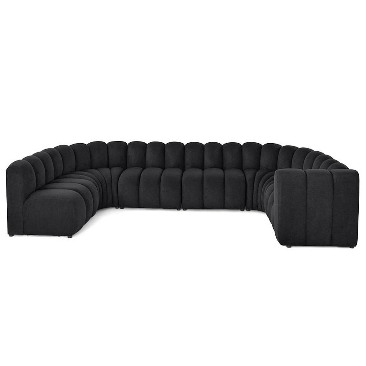 LISA DESIGN Debbie - canapé modulable panoramique d'angle gauche 7 places en tissu texturé