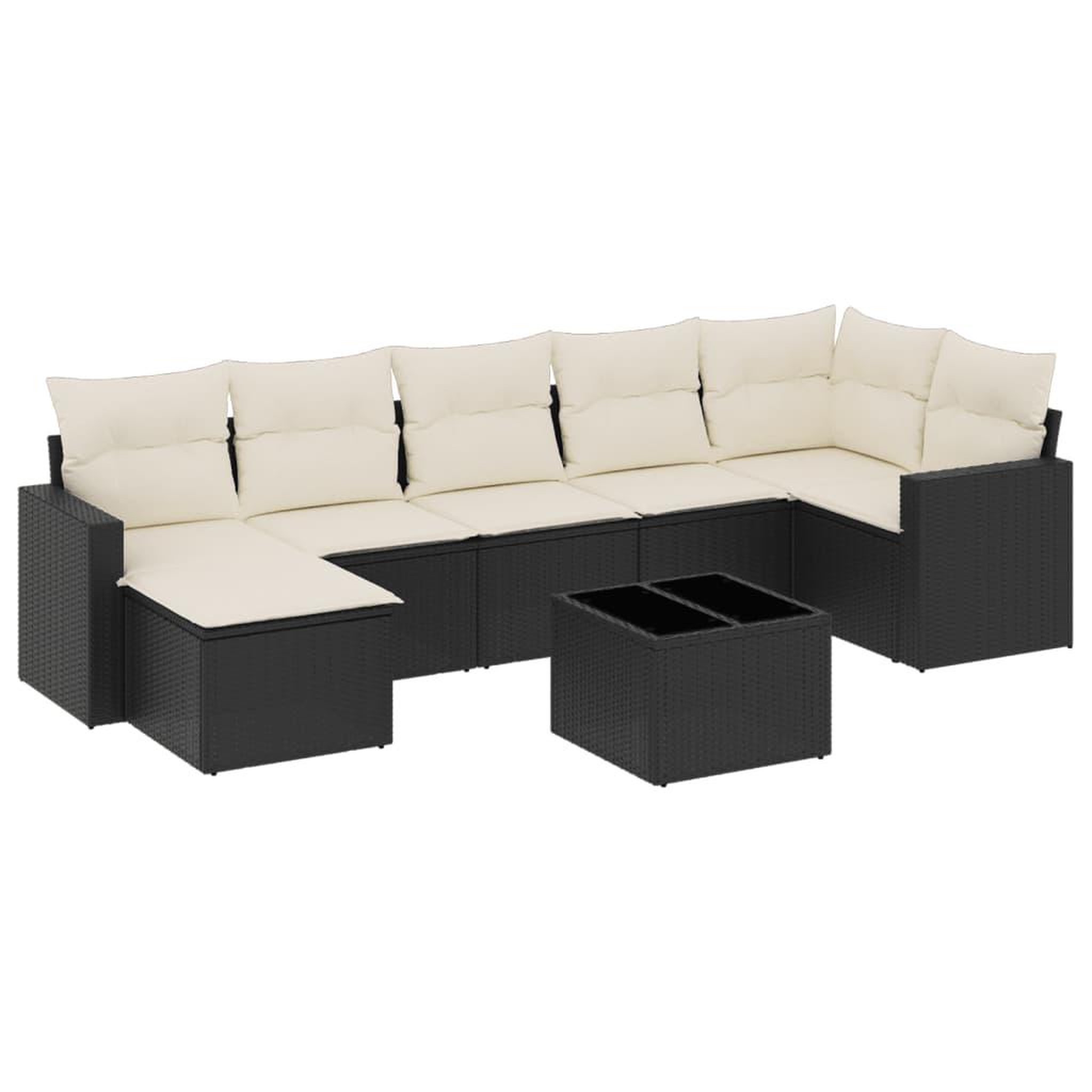 Voir la diapositive 2 : VIDAXL Salon de jardin 8 pcs avec coussins noir resine tressee