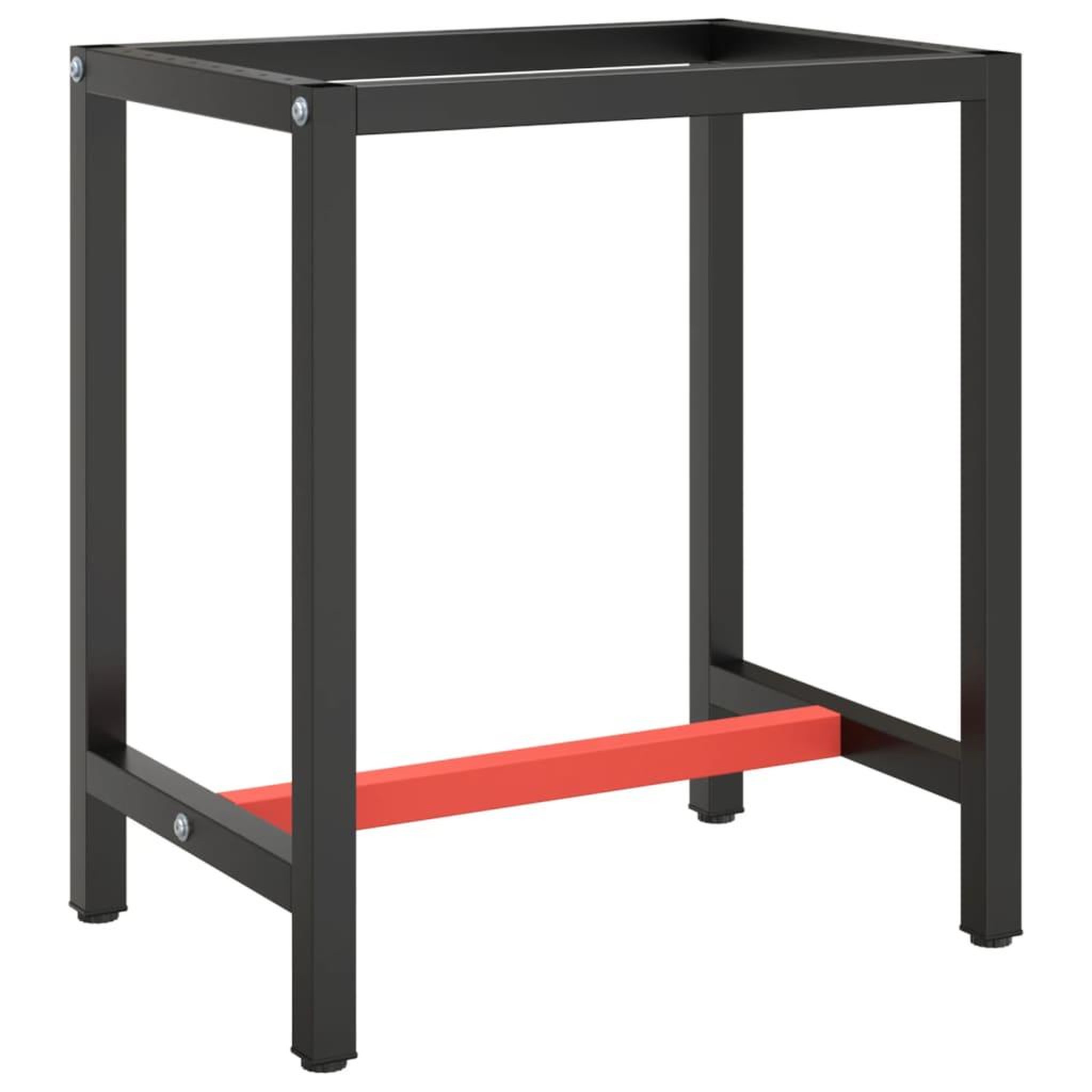 VIDAXL Cadre de banc de travail Noir et rouge mat 70x50x79 cm Metal