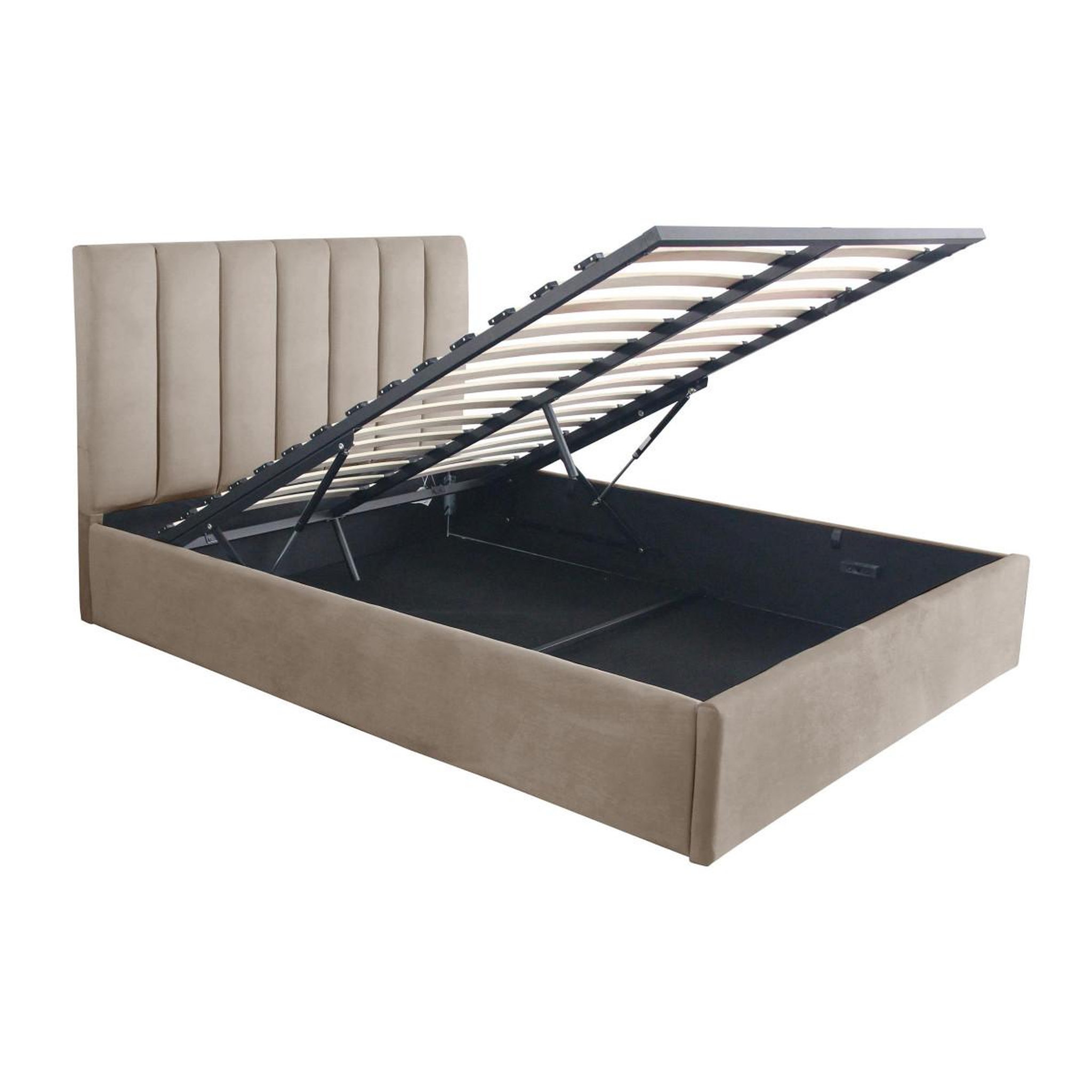 Voir la diapositive 2 : Paris Prix Pack lit coffre & matelas  dream & goodream  140x190cm taupe