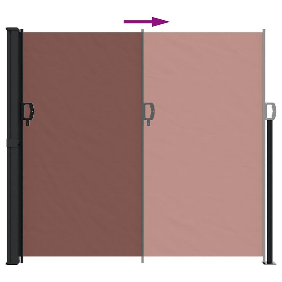 VIDAXL Auvent lateral retractable marron 180x500 cm