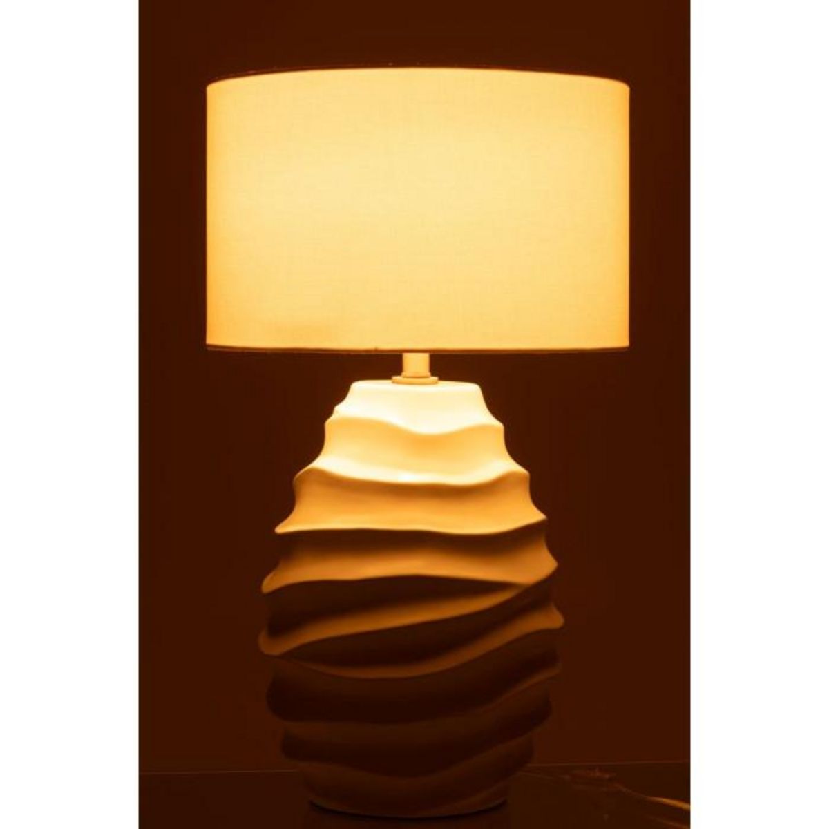 Paris Prix Lampe à Poser en Céramique  Vague  68cm Blanc
