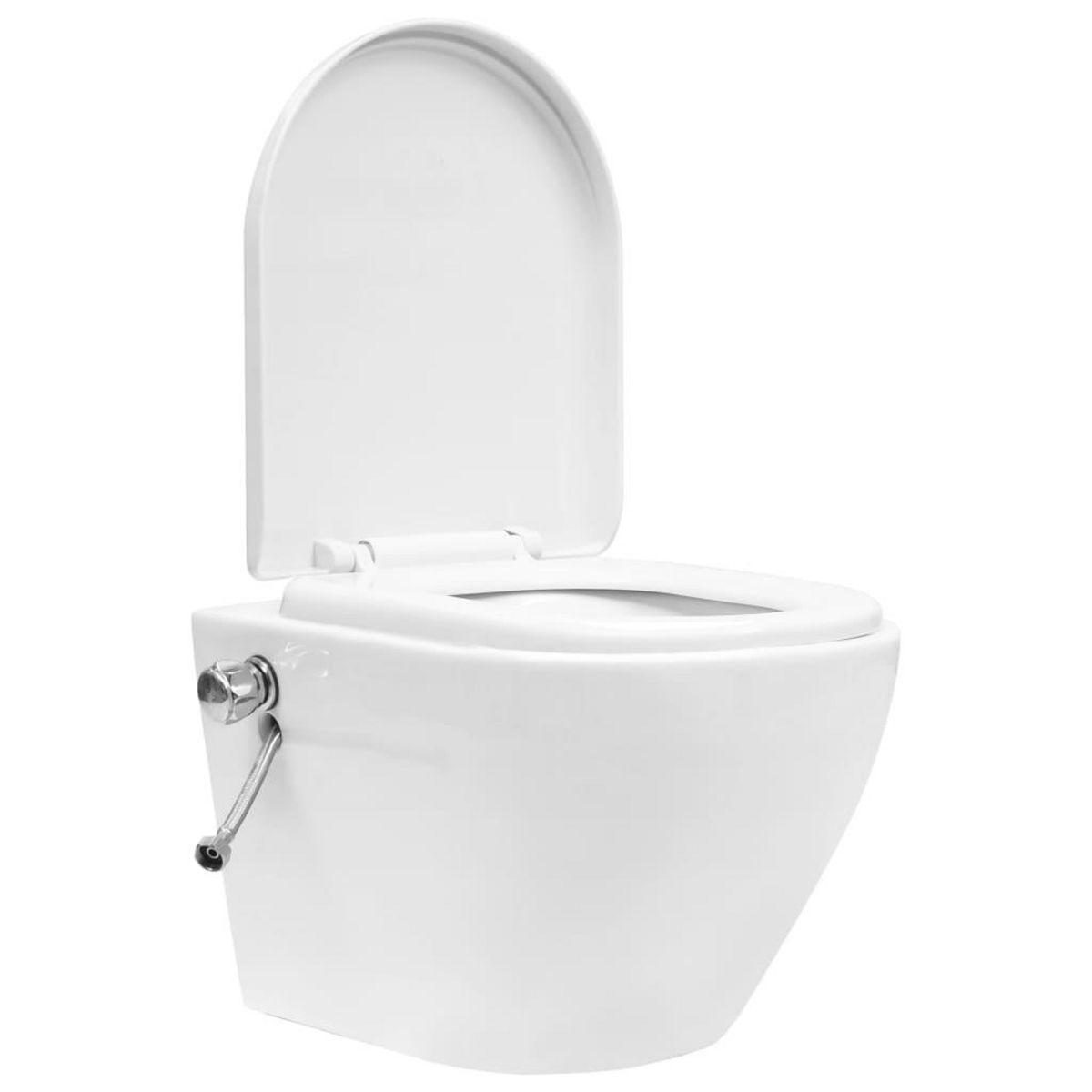 VIDAXL Toilette murale sans bord a fonction de bidet Ceramique Blanc