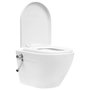 Voir la diapositive 5 : VIDAXL Toilette murale sans bord a fonction de bidet Ceramique Blanc