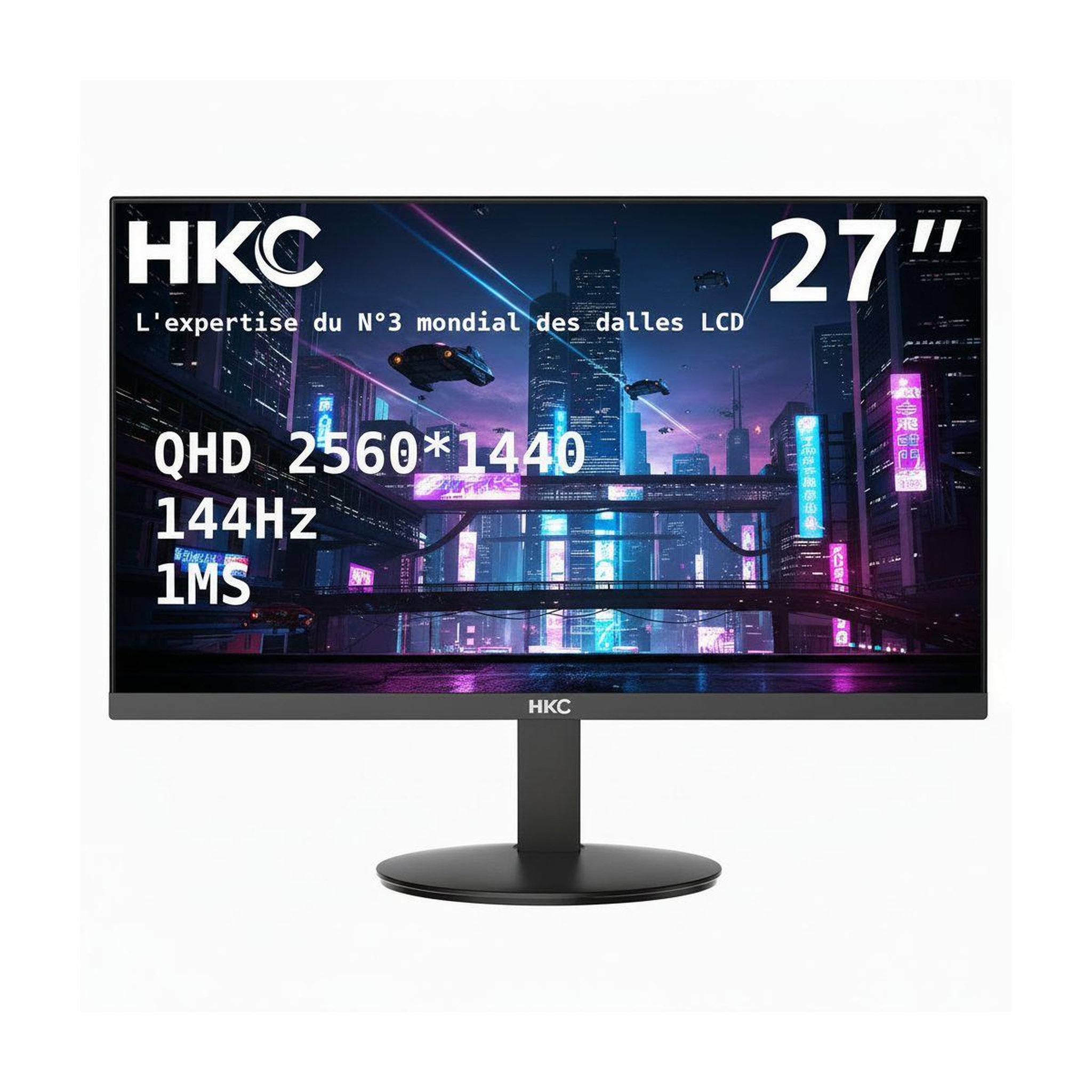 HKC Ecran pc gamer v2718qs 27  ips qhd 144 hz hdr