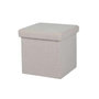 Voir la diapositive 1 : DIVERS Pouf de rangement pliable Kube revêtement bouclette - Blanc crème