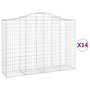 Voir la diapositive 2 : VIDAXL Paniers a gabions arques 14 pcs 200x50x140/160 cm Fer galvanise