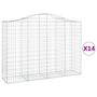 Voir la diapositive 2 : VIDAXL Paniers a gabions arques 14 pcs 200x50x140/160 cm Fer galvanise