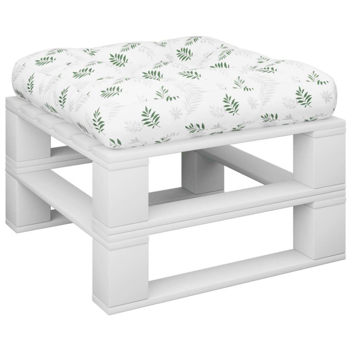 VIDAXL Coussin de palette motif de feuilles 60x60x12 cm tissu