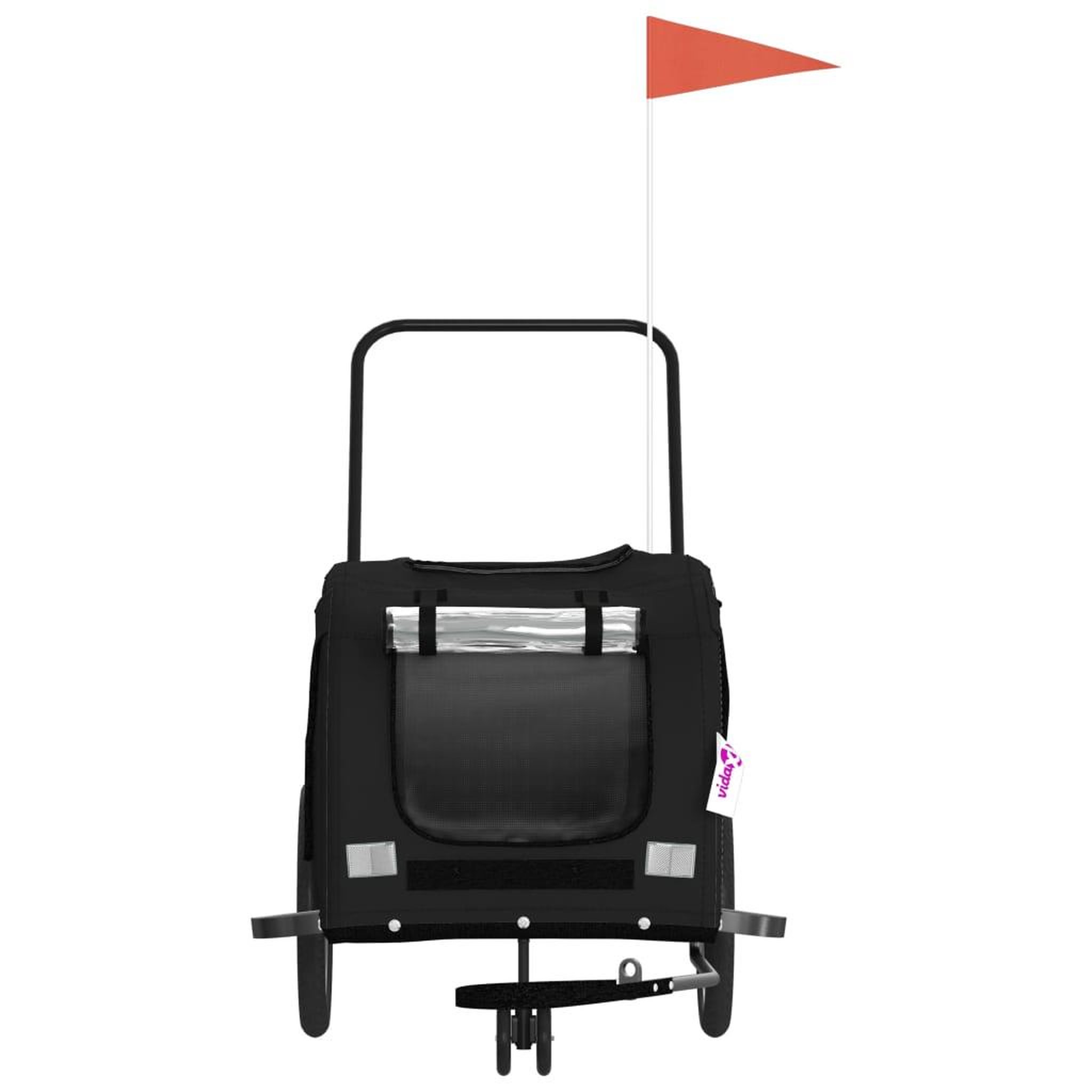 Voir la diapositive 4 : VIDAXL Remorque de velo pour animaux de compagnie noir