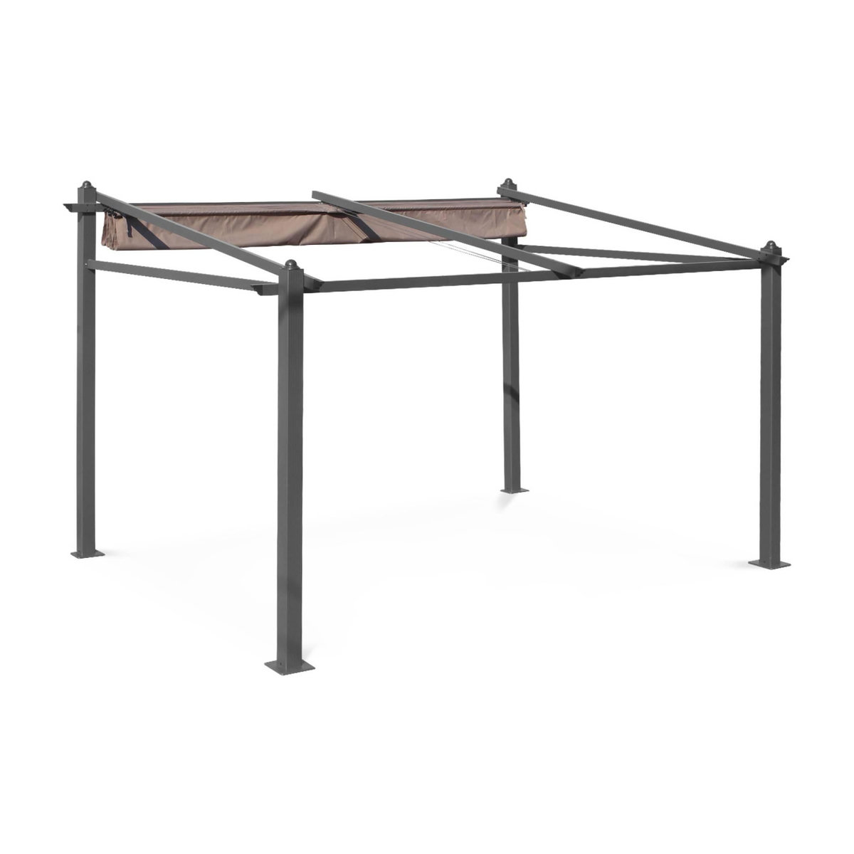 SWEEEK Tente de jardin murale, pergola aluminium 3x4m Murum , toile rétractable, toile coulissante