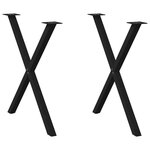 VIDAXL Pieds de table a manger forme de X 2 pcs noir 80x(72-73) cm