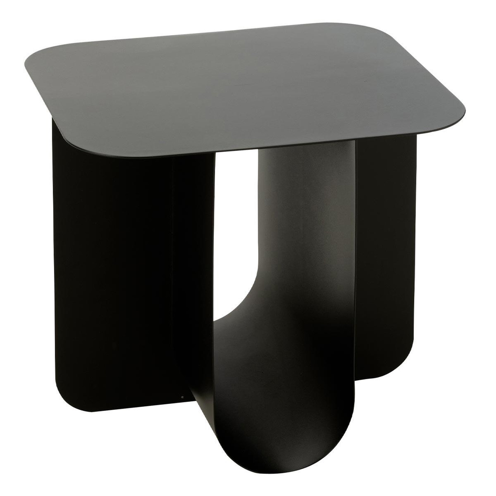 J-LINE Table d'Appoint Carrée en Métal  Reva  39cm Noir