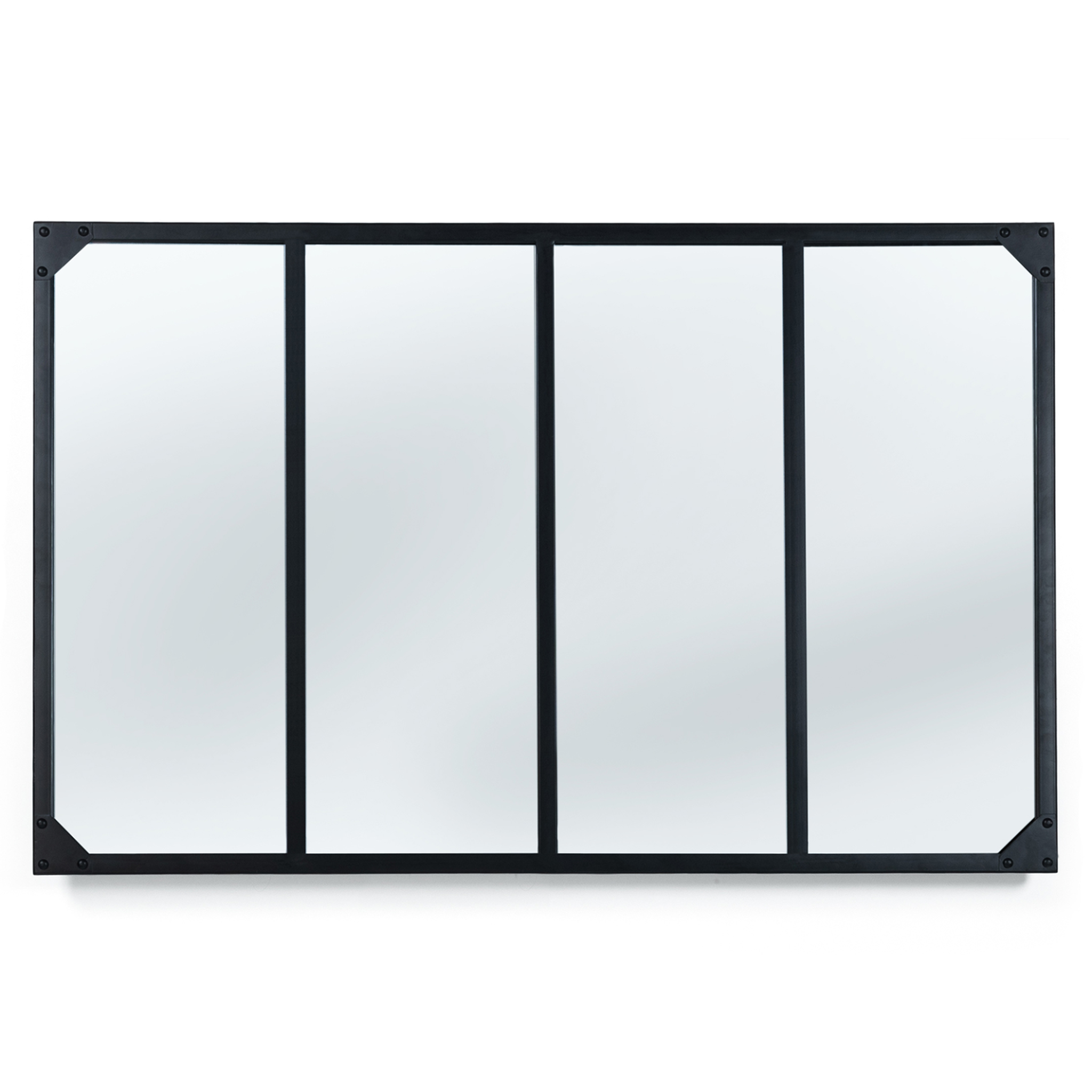 ID MARKET Miroir verrière 4 bandes design industriel 110x70 cm