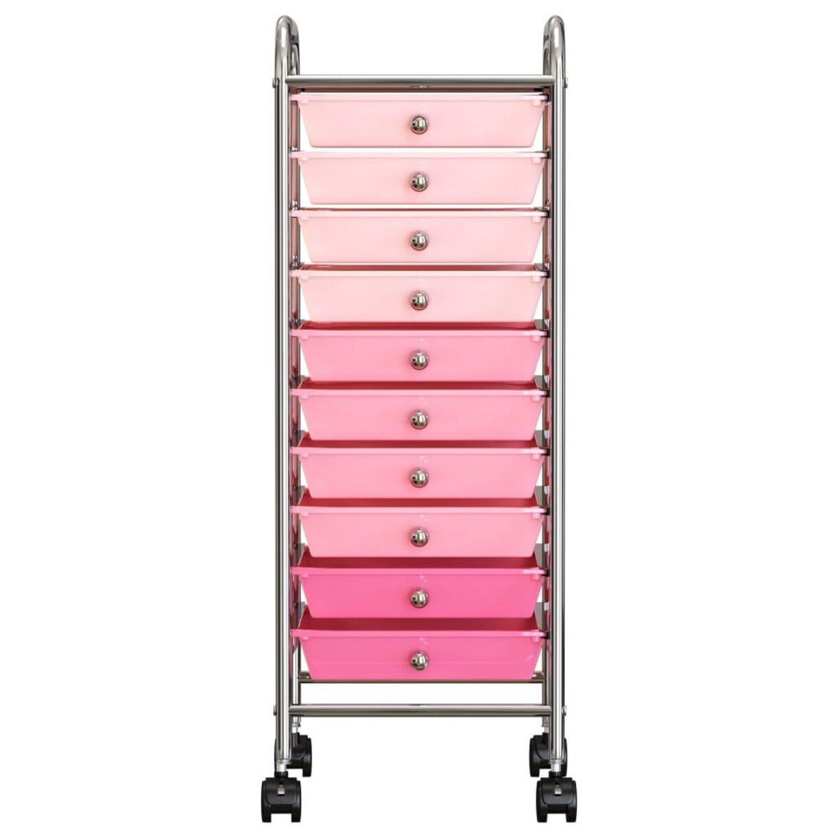 VIDAXL Chariot de rangement mobile a 10 tiroirs Ombre Rose Plastique