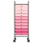 Voir la diapositive 4 : VIDAXL Chariot de rangement mobile a 10 tiroirs Ombre Rose Plastique
