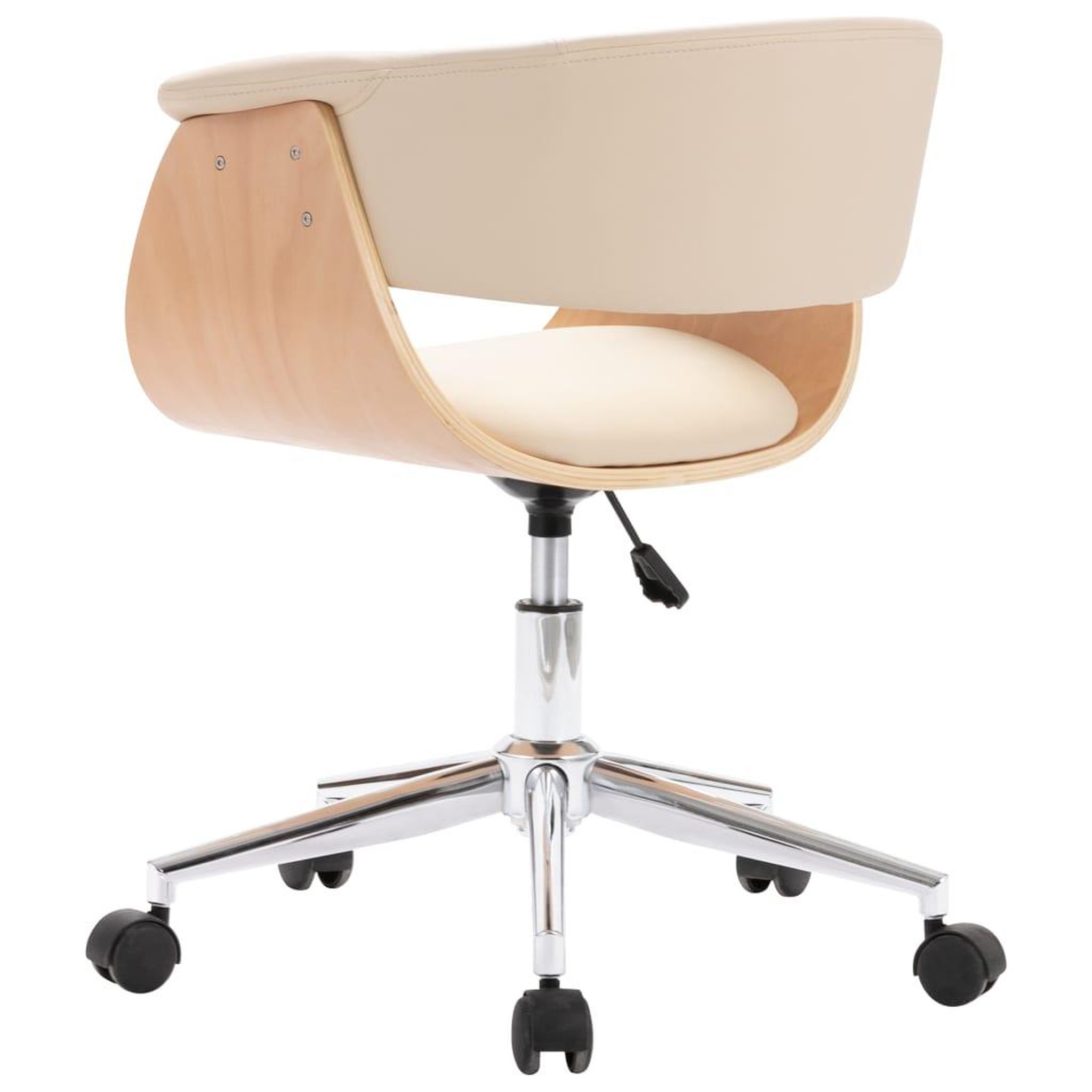 Voir la diapositive 4 : VIDAXL Chaise pivotante a manger Creme Bois courbe et Similicuir