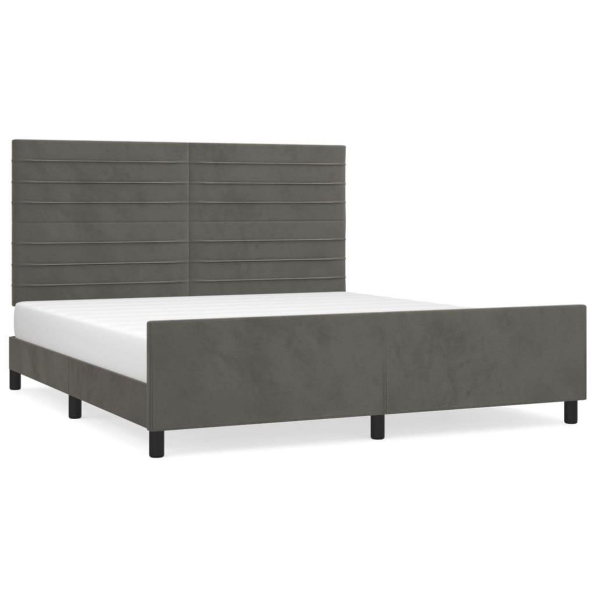 VIDAXL Cadre de lit sans matelas gris fonce 160x200 cm velours