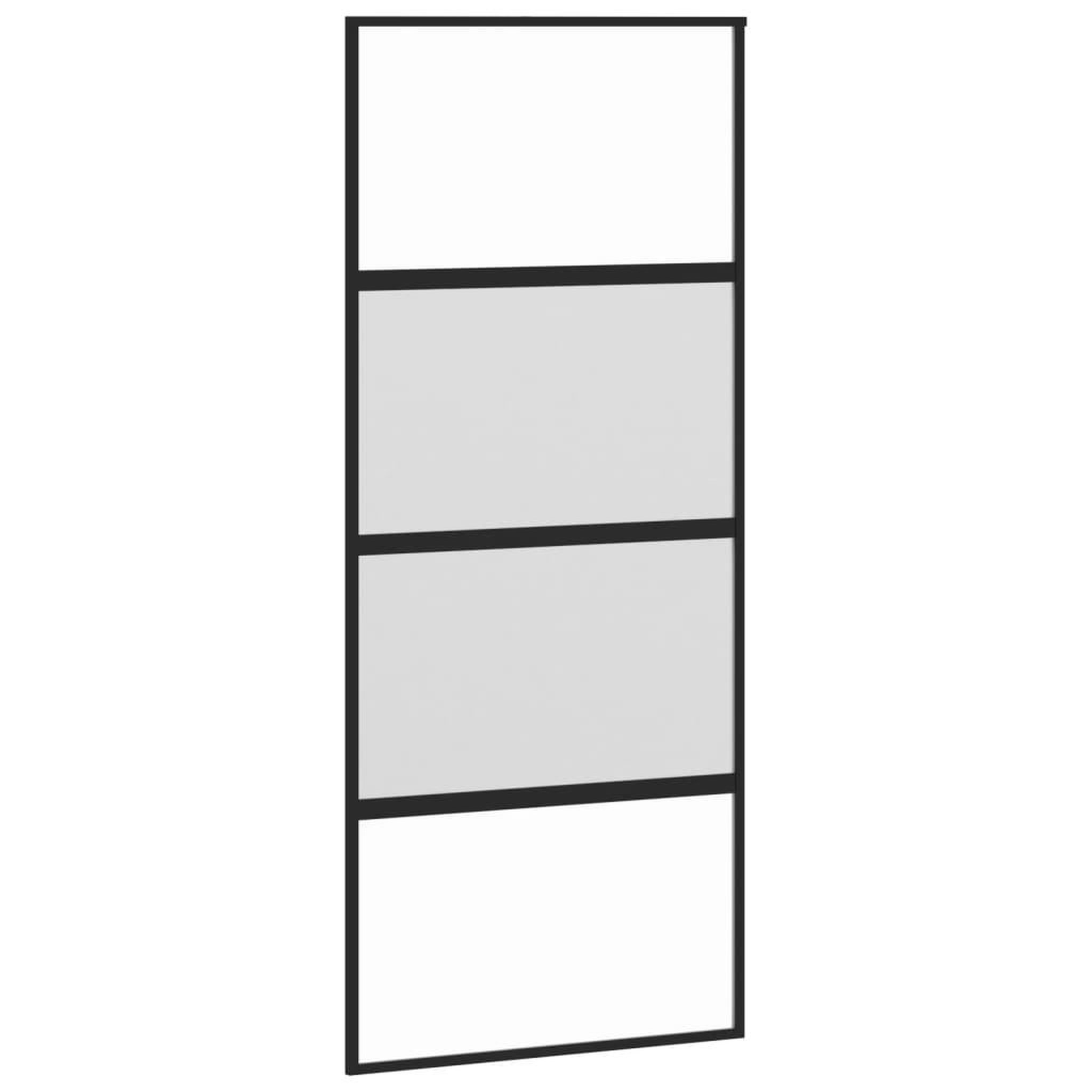 Voir la diapositive 2 : VIDAXL Porte coulissante noir 90x205 cm verre trempe aluminium