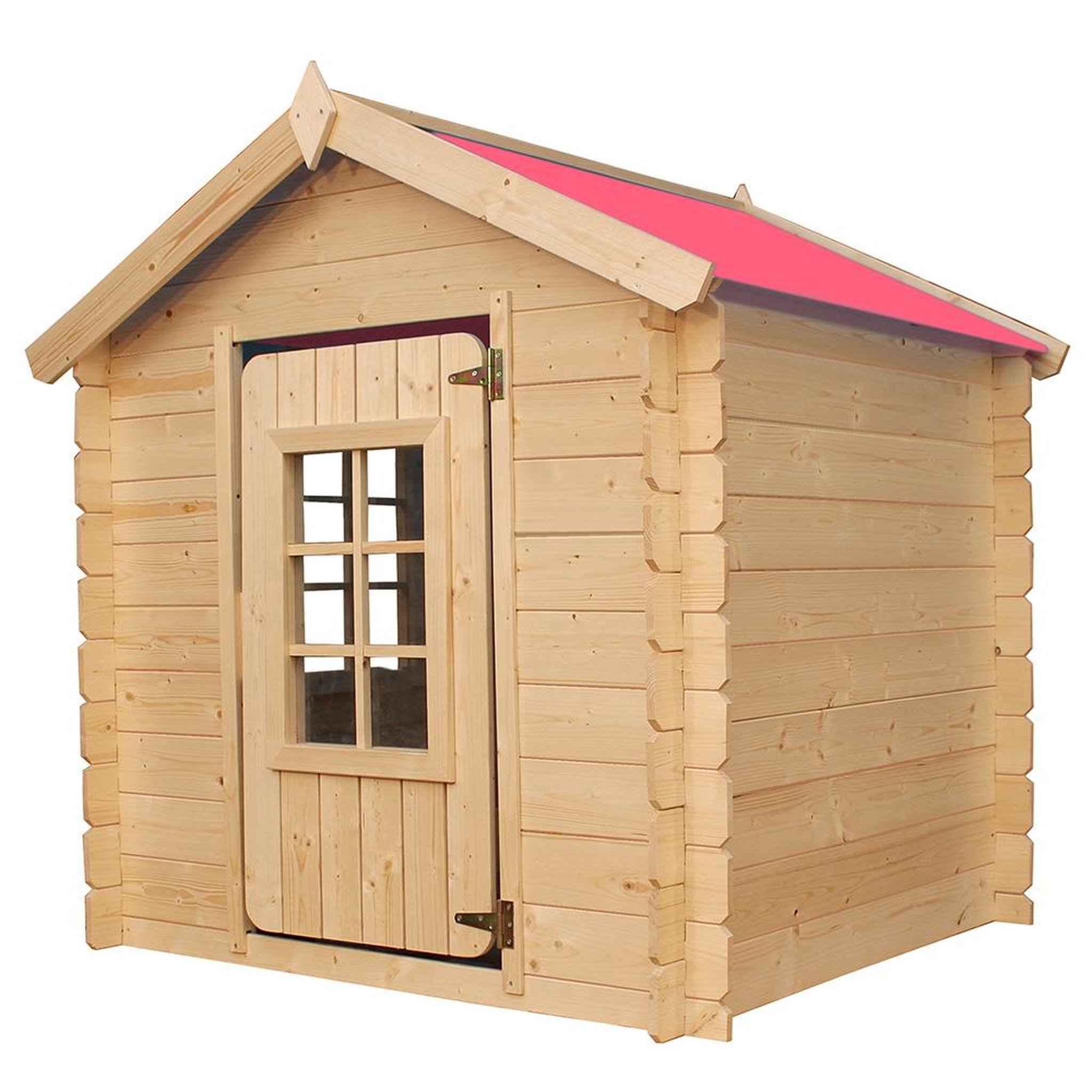 Voir la diapositive 2 : TIMBELA Maison en bois pour enfants toit bleu maison de jeux pour l'extérieur 111x114x121cm/0.9 m2 m570m-1