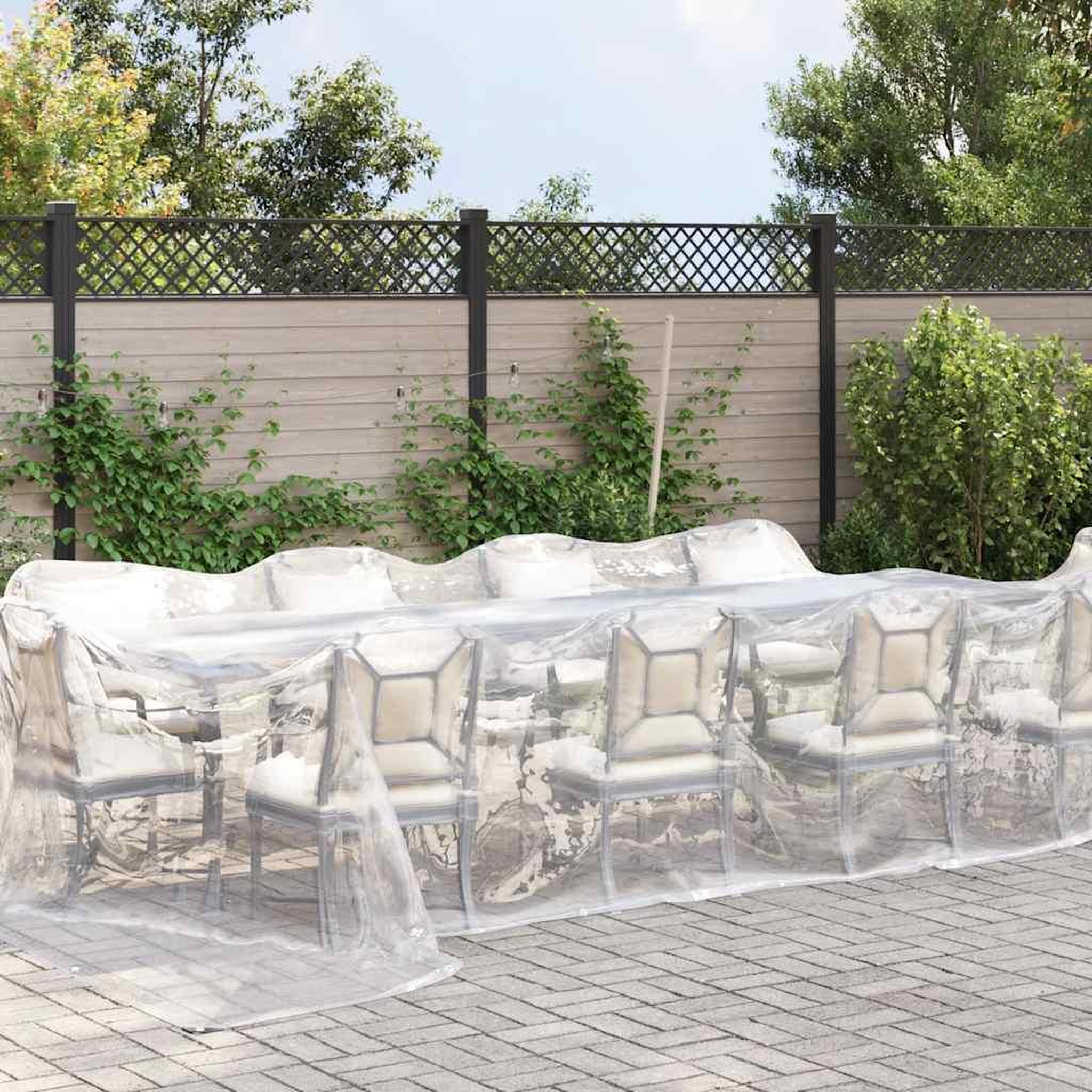Voir la diapositive 2 : VIDAXL Bache transparente avec œillets 5x8 m polyethylene