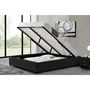 Voir la diapositive 2 : CONCEPT USINE Structure de lit avec coffre 160 x 200 cm noir KENNINGTON