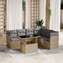 Voir la diapositive 1 : VIDAXL Salon de jardin avec coussins 7 pcs beige resine tressee
