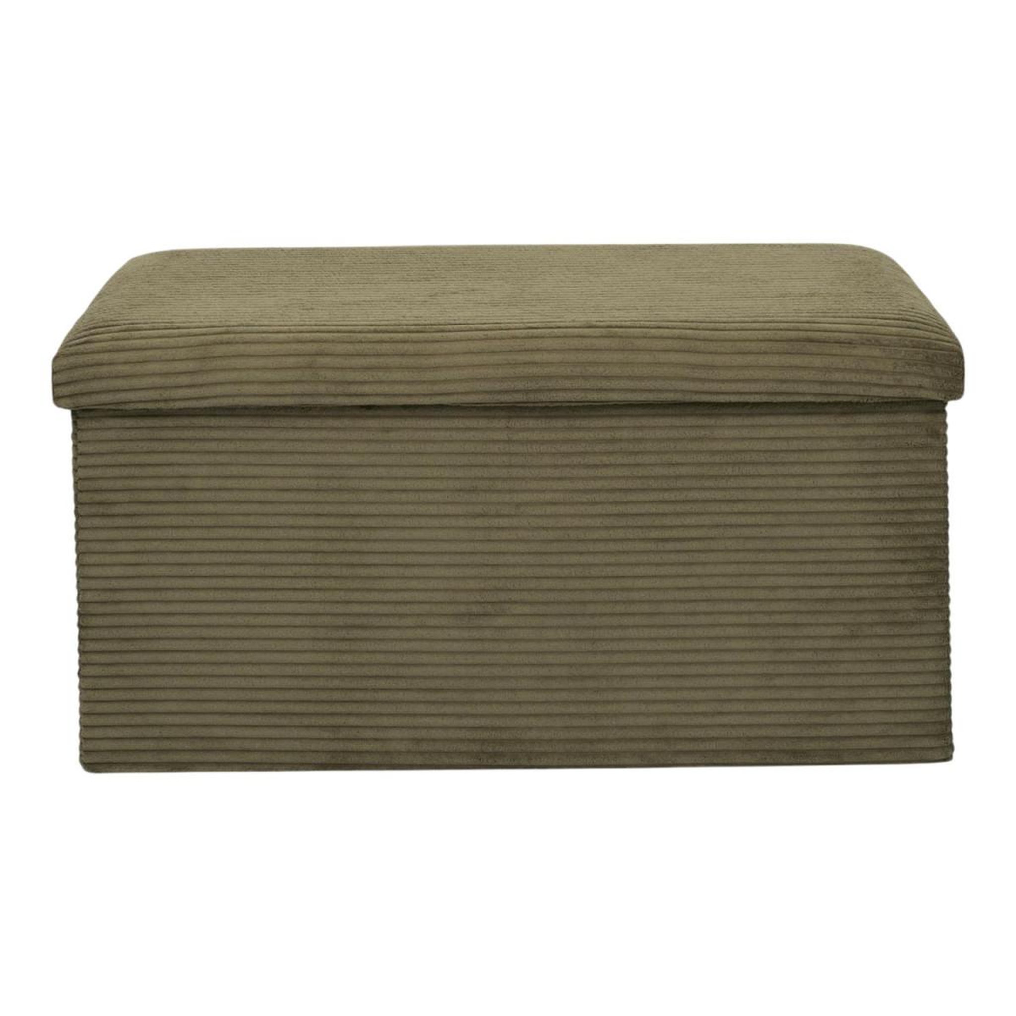 Voir la diapositive 2 : The Home Deco Factory Banc coffre pliable côtelé  scott  76cm vert